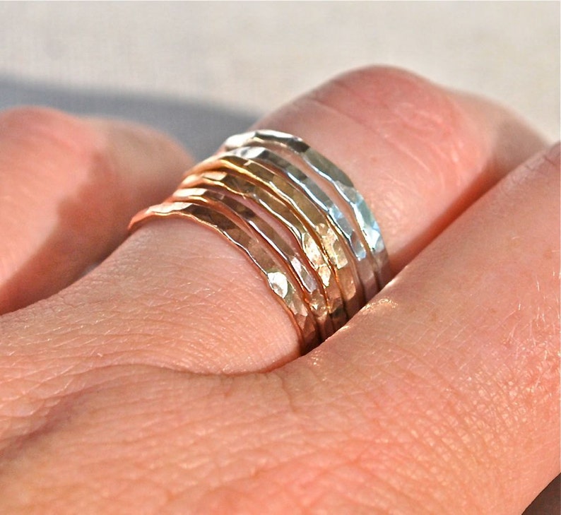 Rose Gold Rings The Skinny Stack 4 Rings image 4