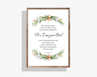 Isaiah 41:10 Bible Verse Print – Christian Wall Art (Digital Download)