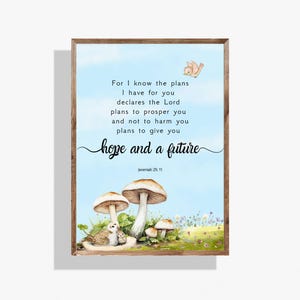 Jeremiah 29:11, Hope and a Future Printable Bible Verse, Scripture Prints, Christian Wall Art, Christian Gift, Digital Download