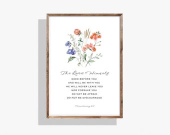 The Lord Himself Deuteronomy 31:8 Bible Verse Printable, Christian Home Decor, Digital Download