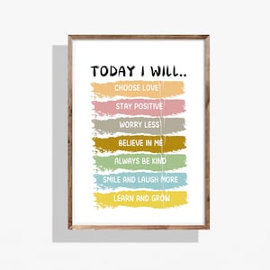 Positive Affirmations Art Print: Today I Will... (Digital Download)