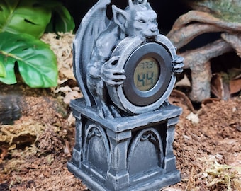 3D Printed Gothic Gargoyle Hygrometer/Thermometer for your snake, reptile, or exotic pet enclosure