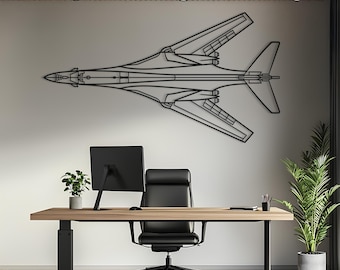 B-1B Lancer top metalen vliegtuig kunst aan de muur, vliegtuig muur kunst, metalen muur kunst, luchtvaart decor, vliegtuig cadeau, piloot cadeau, luchtvaart cadeau