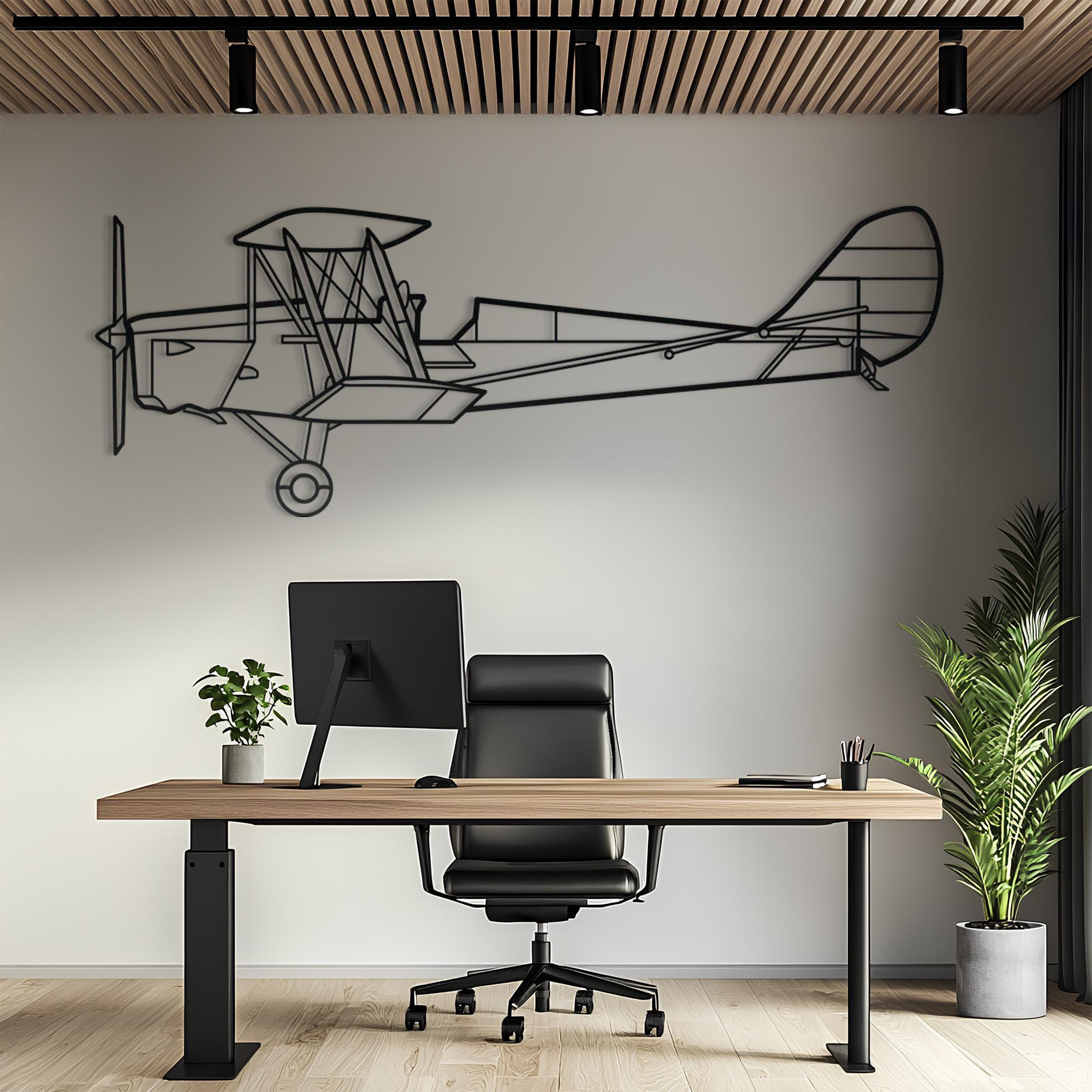 DH-82 Tiger Moth Metal Aircraft Wall Art, Airplane Wall Art, Metal Wall Art, Aviation Decor, Airplane Gift, Pilot Gift, Aviation Gift