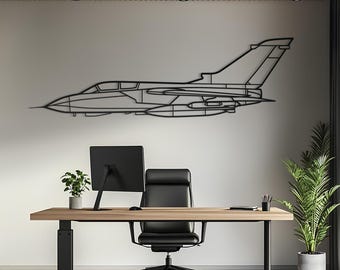 Arte de pared de metal con forma de avión tornado, arte de pared de avión, decoración de aviación, arte de pared de metal, regalo de avión, regalo de piloto, regalo de aviación, regalo de tornado
