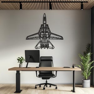 Arte mural de metal con el avión F-14D Tomcat, decoración de aviación, regalo de avión, regalo de piloto, regalo de aviación