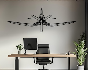 F4U Corsair Front Metal Aircraft Wall Art, Airplane Wall Art, Aviation Decor, Metal Wall Art, Airplane Gift, Pilot Gift, Aviation Gift