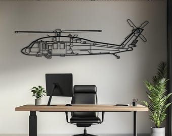 UH-60 Black Hawk Metal Aircraft Wall Art, Airplane Wall Art, Aviation Decor, Metal Wall Art, Airplane Gift, Pilot Gift, Aviation Gift