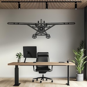 Arte de pared de metal con frente de castor DHC-2, arte de pared de avión, arte de pared de metal, decoración de aviación, regalo de avión, regalo de piloto, regalo de aviación