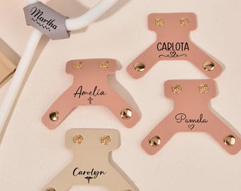 Etiqueta de identificación de cuero grabada para estetoscopio, regalo para enfermera/médico, etiqueta de nombre para estetoscopio, dije personalizado para estetoscopio, regalos de accesorios para enfermeras, regalo para enfermeras registradas