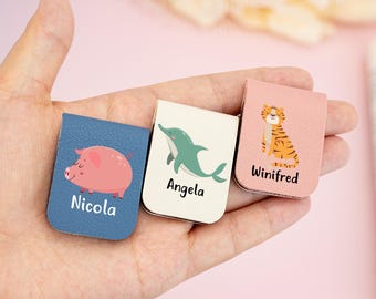 Marcapáginas personalizados para niños, Marcapáginas con animales adorables, Clips magnéticos, Marcapáginas infantiles, Marcapáginas únicos, Regalos de Navidad para niños