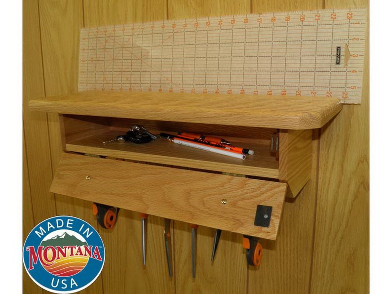 Quilting Ruler Holder Wall Mounted 14 Slots Solid Red Oak Etsy