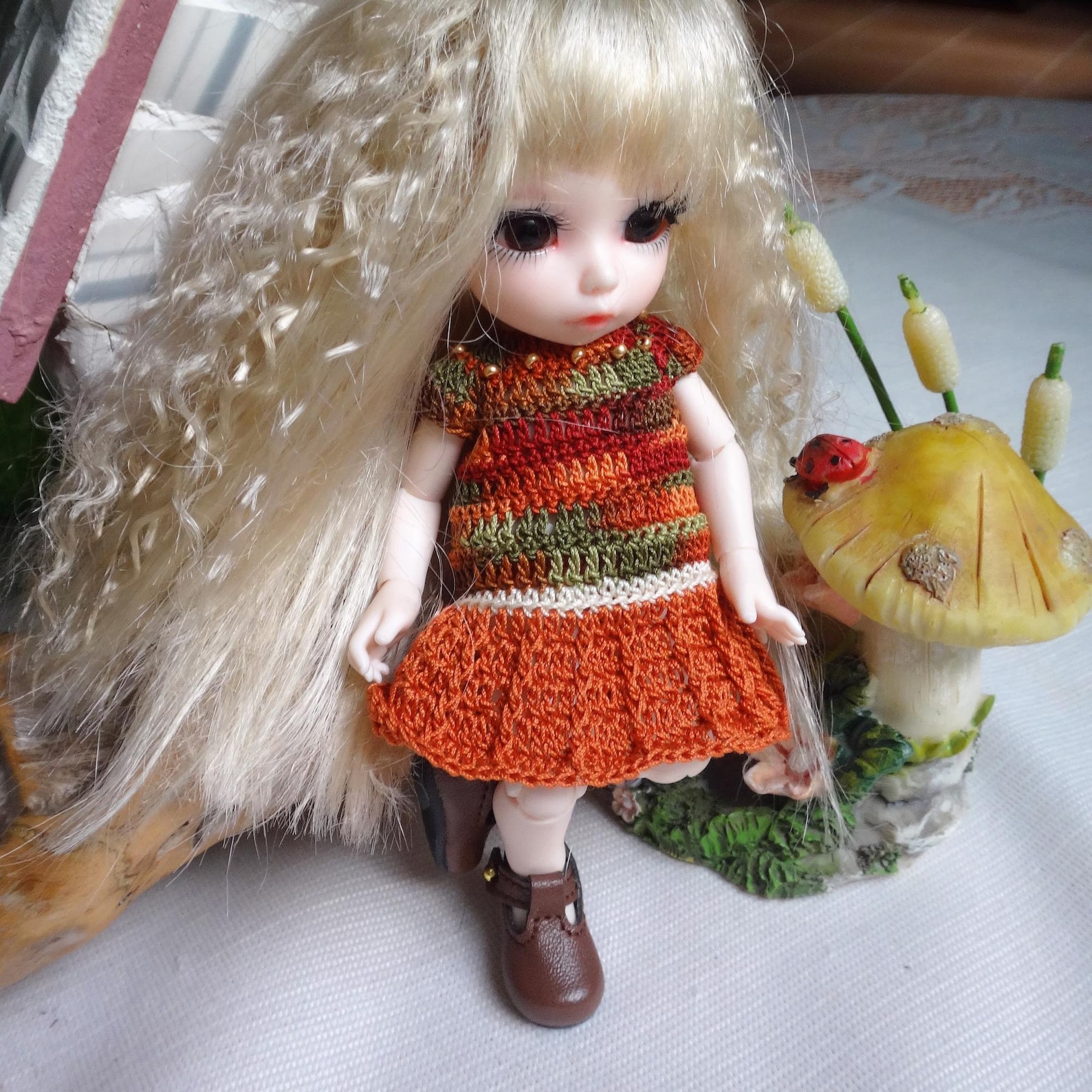 Pukifee Doll Clothes 6 Inch Doll 16cm 1/8 BJD Crochet Dress Etsy UK