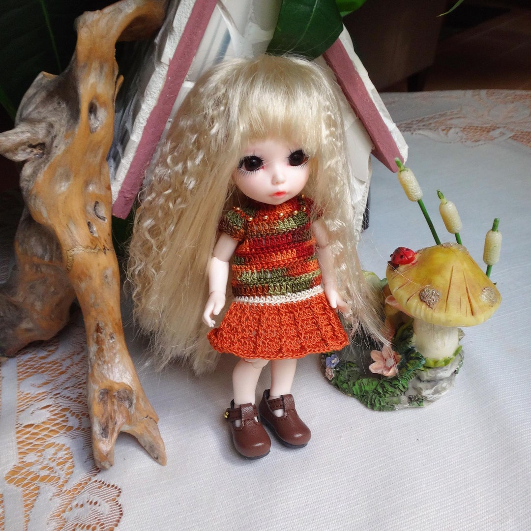Pukifee Doll Clothes 6 Inch Doll 16cm 1/8 BJD Crochet Dress Etsy