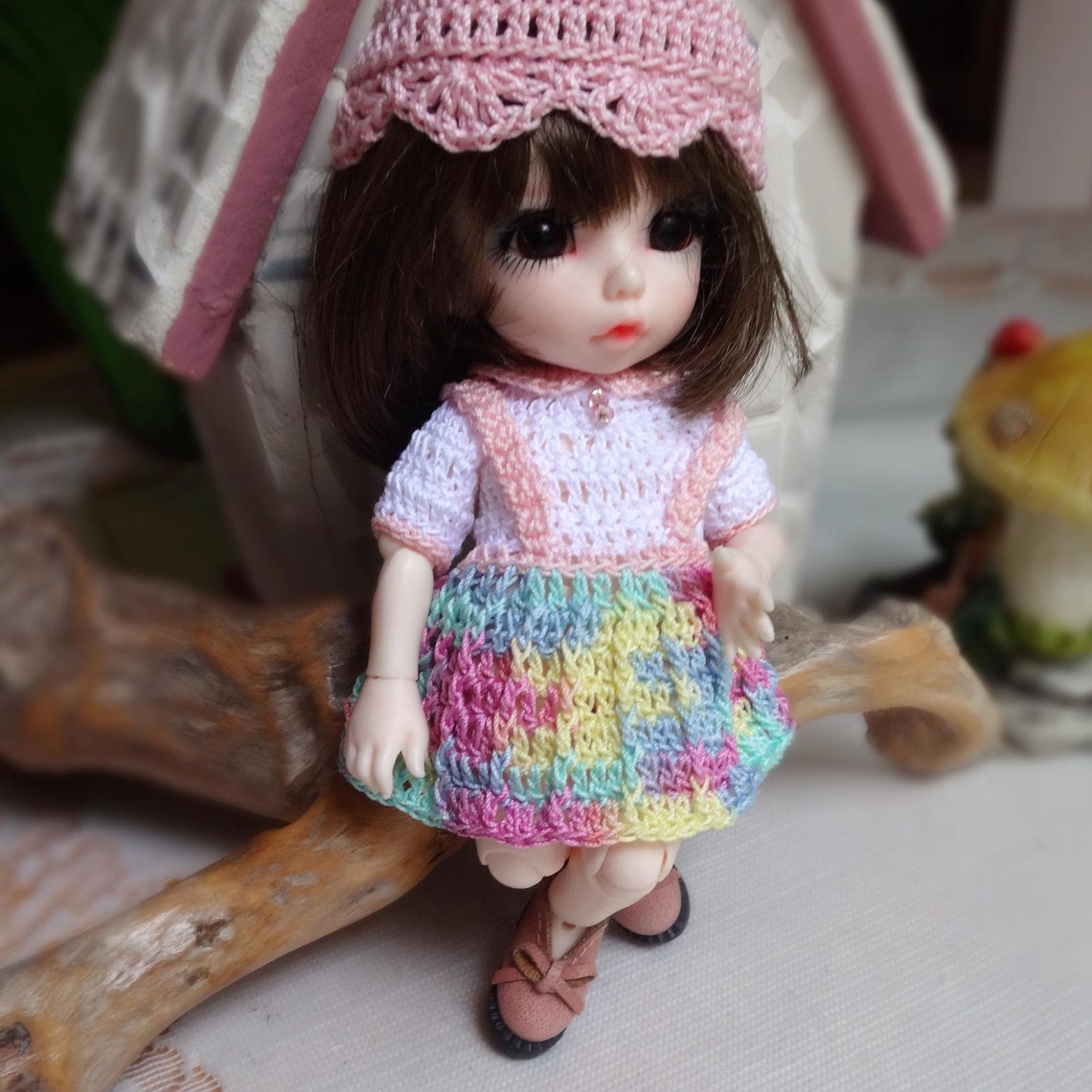 Pukifee Doll Clothes 6 Inch Doll 16cm 1/8 BJD Crochet Hat Etsy