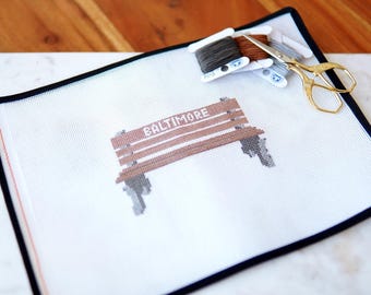 Baltimore Bench Needlepoint Canvas