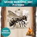 Bee Wood Burning Pattern – Realistic Pyrography Design, Honeycomb Art ...