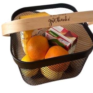 Aufbewahrungskorb/ Einkaufskorb personalisiert Black-Line 26x26x18,5cm