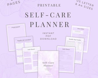 Selbstfürsorge-Planer Printable | Tägliches Wellness und Mentales Journal PDF | Schlaf-Tracker | Selbstliebe-Planer-Kit
