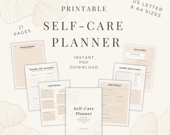 Self-Care Planner Printable: Wellness & Mental Health Journal (PDF)