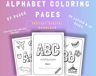 Alphabet Coloring Pages: ABC Printable Activity Book (PDF)