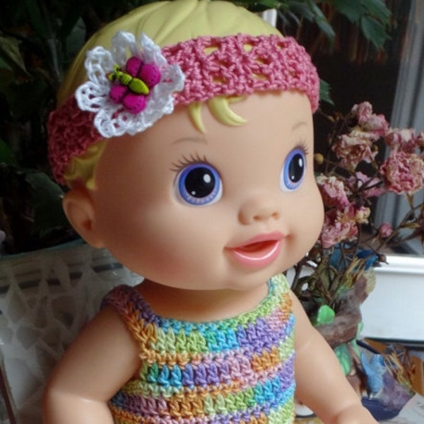 3 PDF PATTERN Crochet 12 13 inch Baby Alive Princess Doll or New Teeth Thread Dress Drop Waist