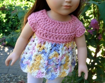 PDF PATTERN Crochet 18 inch AG Doll Yarn Top Baby Doll Style