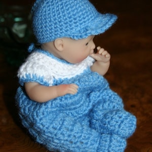 PDF PATTERN Crochet 7.5 8 inch Baby Doll Sleeper Romper Boy or Girl