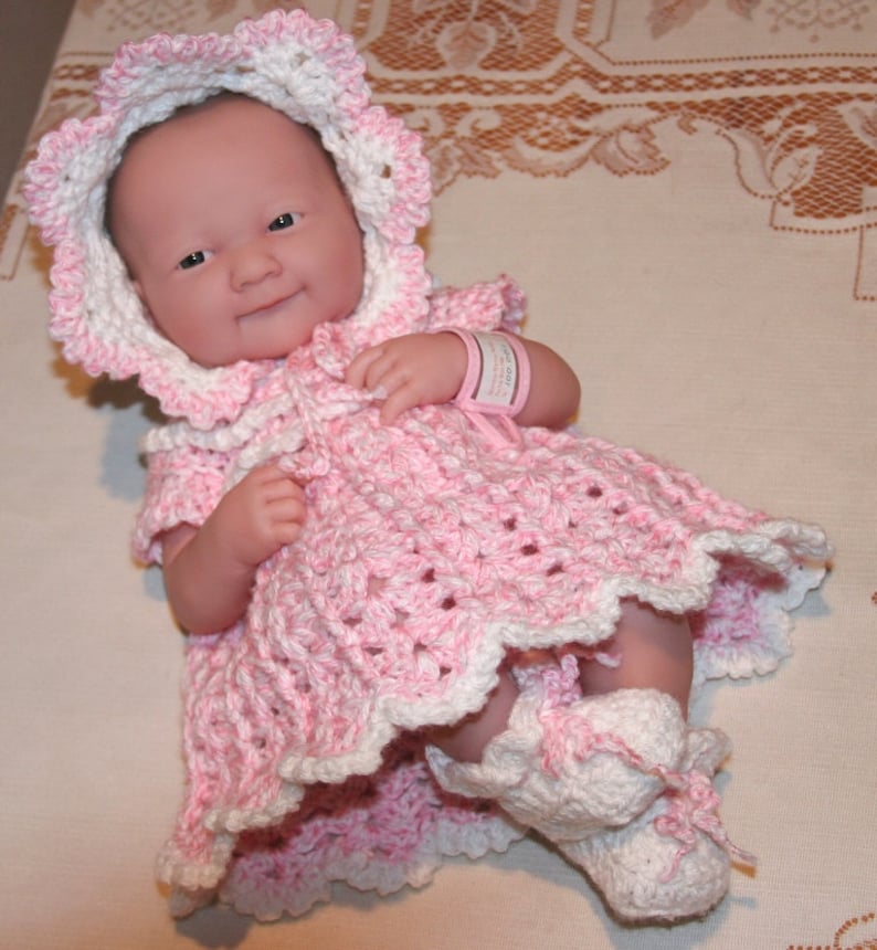 PDF PATTERN Crochet 14 inch Berenguer Baby Doll La Newborn Yarn Dress Set Sweetie image 5