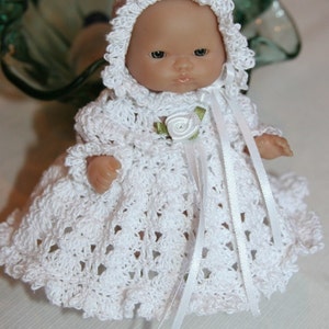 Patrón PDF Crochet 5 pulgadas LTL Berenguer Chubby Baby Doll Vestido de Bautizo Conjunto