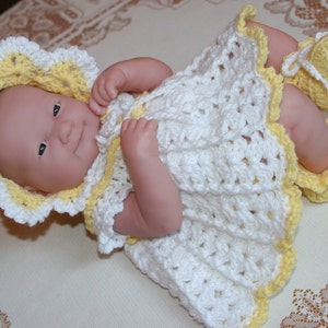 PDF PATTERN Crochet 14 inch Berenguer Baby Doll La Newborn Yarn Dress Set Sweetie image 3