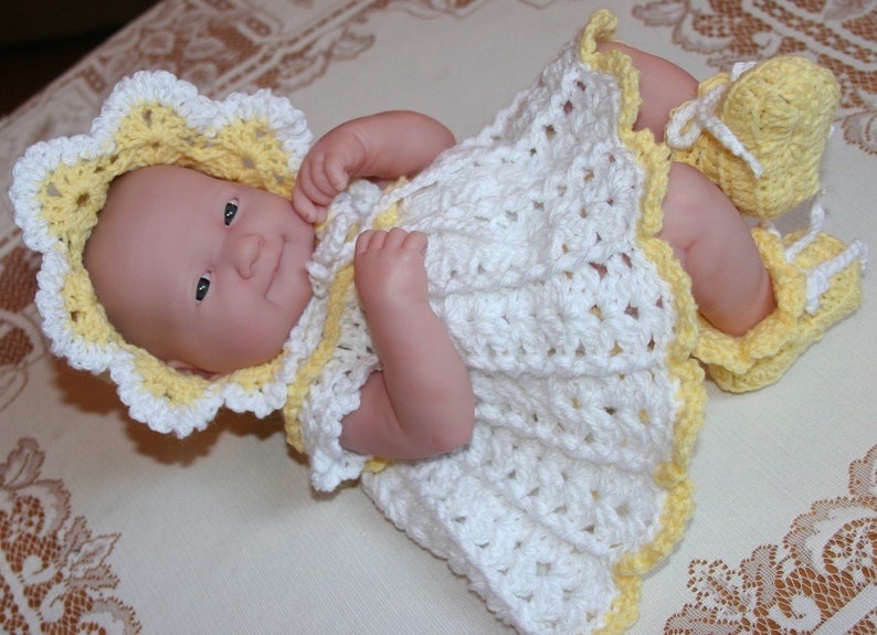 PDF PATTERN Crochet 14 inch Berenguer Baby Doll La Newborn Yarn Dress Set Sweetie image 3