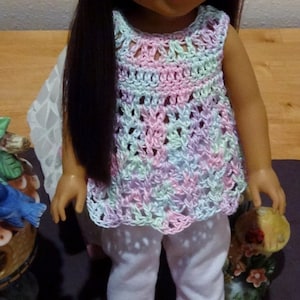 PDF PATTERN Crochet 14 15 inch AG Wellie Wishers Doll 3 Thread Round Neck Top Tank Top Shoes Boots