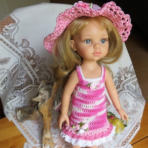 Pattern Crochet Doll Dress & Floppy Hat Paola Reina Las Amigas 13&quot; (PDF Pattern)