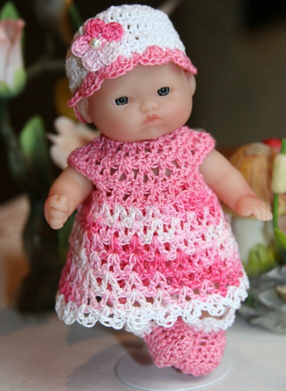 crochet small doll dress Yarn Crochet Doll Clothes Patterns Small Dolls PDF PATTERN Crochet Inch LTL Berenguer Baby Doll Dress Lilac