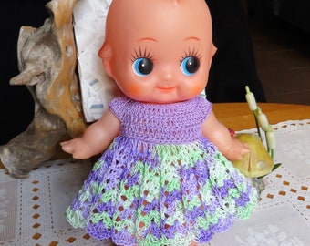 PDF PATTERN for 8 inch Rubber Kewpie crochet doll Dress Empire