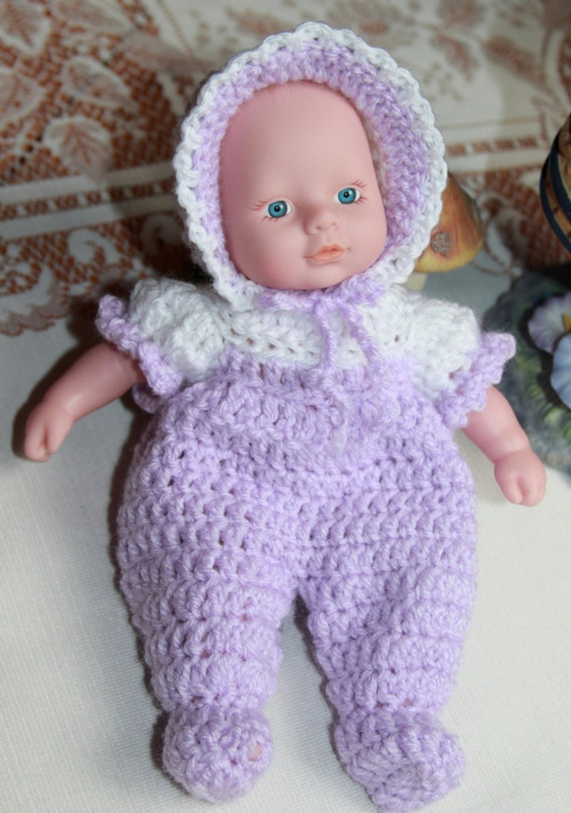 PDF PATTERN Crochet 7.5 8 Inch Baby Doll Sleeper Romper Boy or Etsy