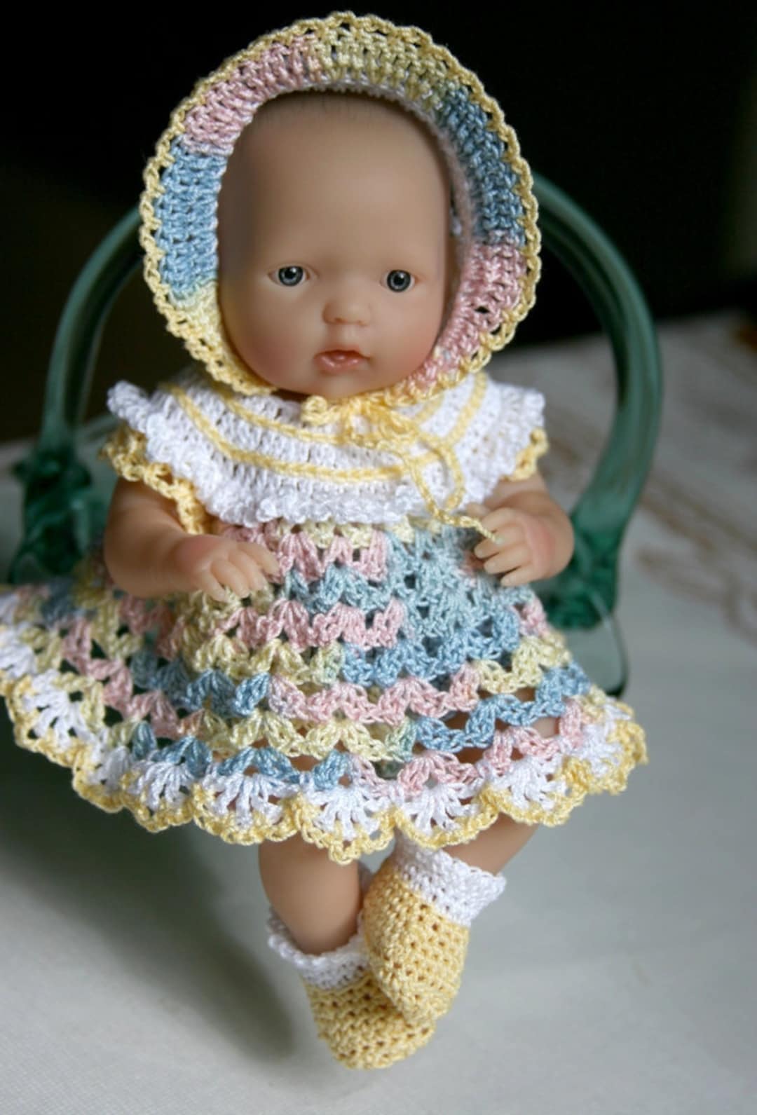 Vestido de crochê para boneca baby alive 