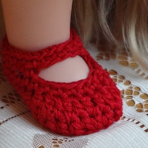 PDF PATTERN Crochet 14 15 inch Toddler Doll Cotton Thread Shoes Maryjane foot length 2 1/4 inches