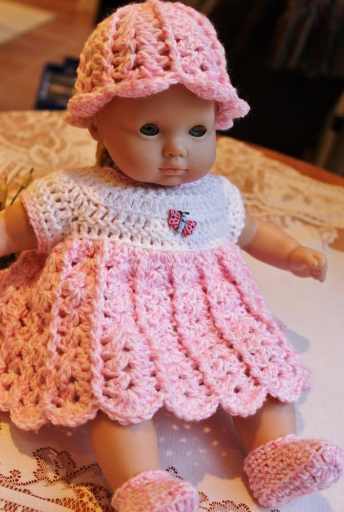 PDF PATTERN Crochet 15 16 Inch AG Bitty Baby Doll Yarn Dress Set Sweetie Etsy