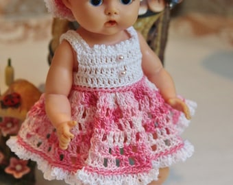PDF PATTERN Crochet 8 inch Vintage Ginnette 50's Baby Doll Sundress