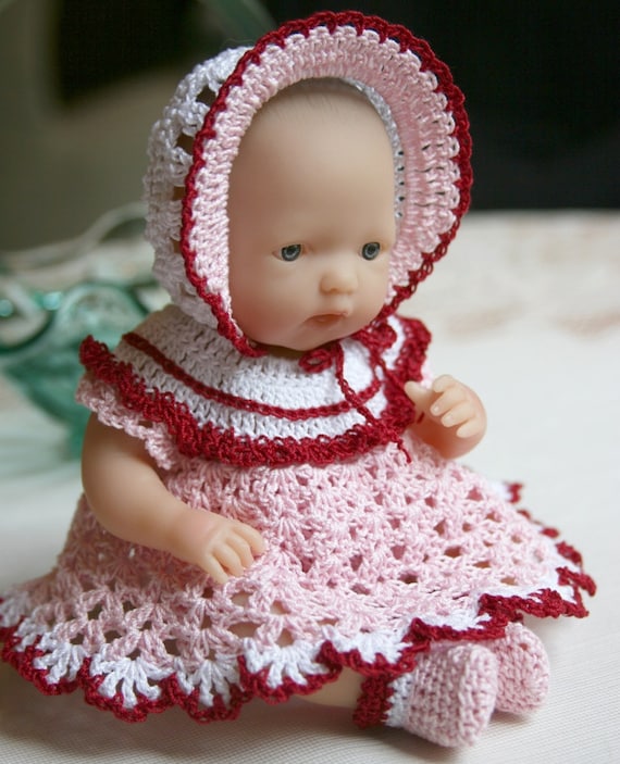 PDF PATTERN Crochet 7.5 8 Inch Baby Doll Ruffled Yoke Dress Set - Etsy