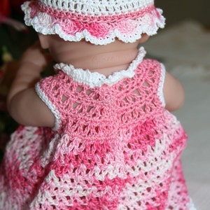 PDF PATTERN Crochet 9.5 inch Berenguer Mini La Newborn Baby Doll Dress Set with Short Jacket image 4