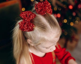 Christmas Holiday Hair Bows Set Santa Reindeer Sequin Festive‎ Accessories Amazon.com : 6 Pcs Christmas Hair Clips Xmas Hair  main image 4