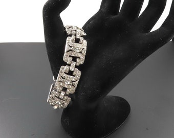 Art Deco Rhinestone Bracelet, Wedding Jewelry, Art Deco Bracelet, Bridal Jewelry