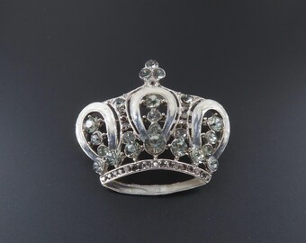 Rhinestone Crown Brooch