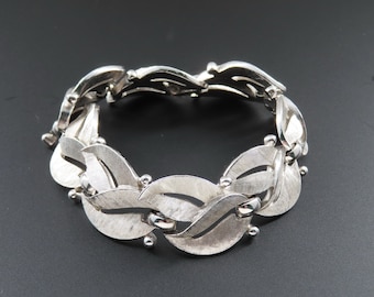 Trifari Leaf Bracelet, Silver Trifari Bracelet, Silver Leaf Bracelet