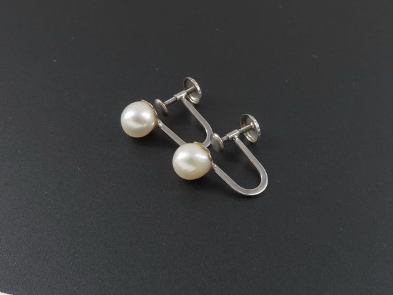 10K Gold Pearl Earrings, 10K Gold Earrings, Genui… - image 1