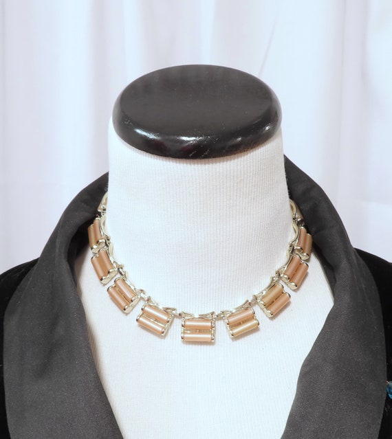 Charel Necklace, Beige Thermoset Necklace, Nude T… - image 2