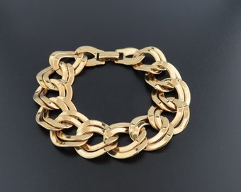 Large Chain Bracelet, Chunky Chain Bracelet, Gold Chain Bracelet, Wide Chain Bracelet